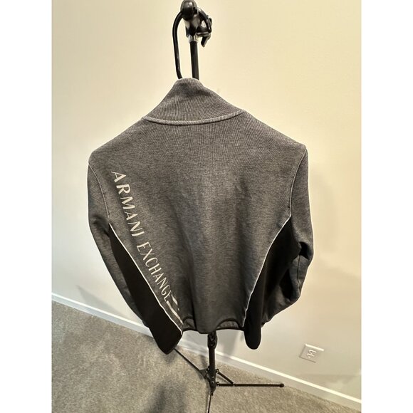 Armani Exchange Sweater Cardigan Men's Size L Full-Zip Gray Knit Jacket - Picture 8 of 12
